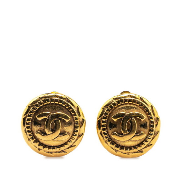 CHANEL Green Coco Mark Earrings - Picture 1 of 4